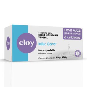 Sabonete Cloy Ultra Hidratante Milk Care 6 Unidades 80g