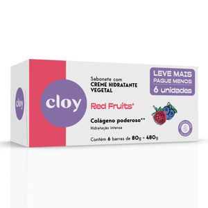 Sabonete Cloy Beauty Frutas Vermelhas Ultra Hidratante 6 Unidades 80g