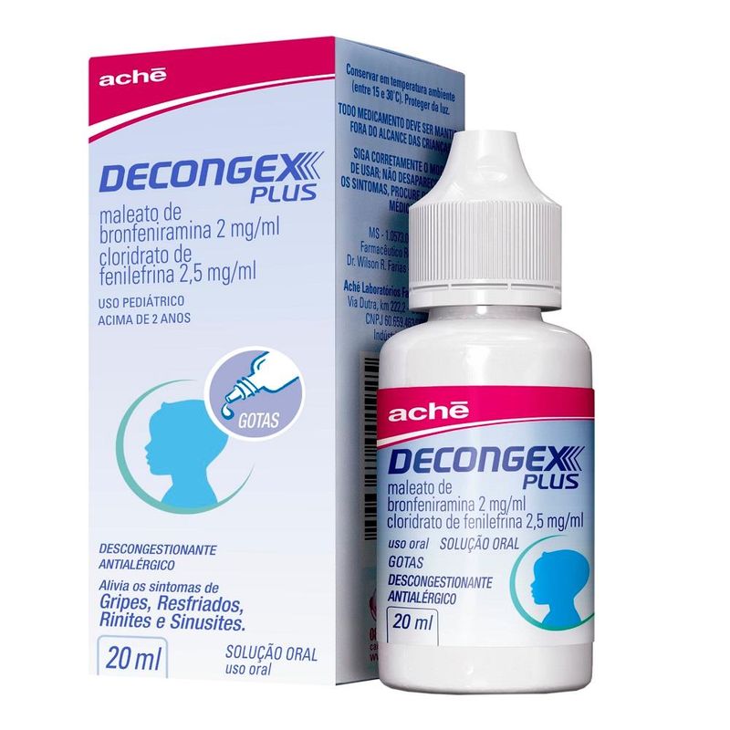 Decongex Plus Gotas 20ml Aché - Farmácia São João