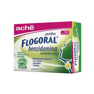 Flogoral Pastilhas Aché Sabor Menta 12 Unidades