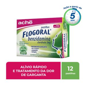 Flogoral Pastilhas Aché Sabor Menta 12 Unidades