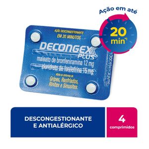 Decongex Plus 4 Comprimidos Revestidos Avulso Aché
