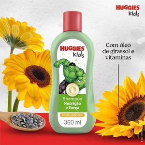 Shampoo Infantil Huggies Kids Nutrição e Força Hulk 360ml