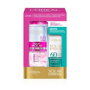 Água Micelar LOréal 200ml Limpeza Facial 5 em 1 + Protetor Solar FPS60 Gts