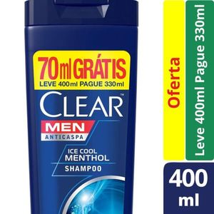 Shampoo Anticaspa Clear Men Icel Cool Menthol 400ml