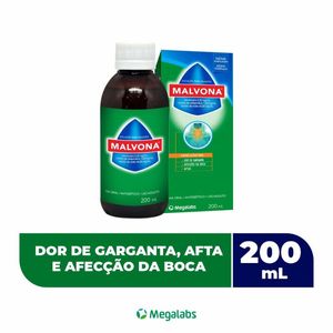 Solução Antisséptica Bucal Malvona 200ml Megalabs
