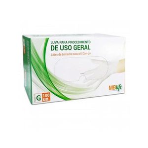 Luva Latex Mblife com Talco G 100 Unidades