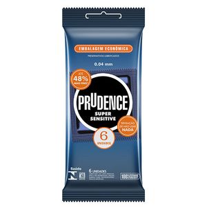 Preservativo Prudence Super Sensitive Lubrificado 6 Unidades