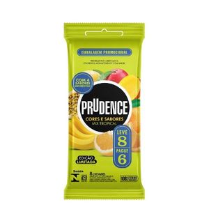 Preservativo Prudence Mix Tropical Lubrificado 8 Unidades