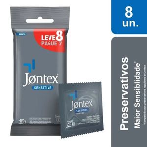 Preservativo Jontex Sensitive Lubrificado 8 Unidades