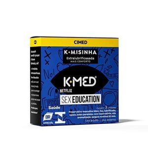 Preservativo K-Med K-Misinha Sex Education Extralubrificada Cimed 3 Unidades