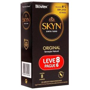 Preservativo Blowtex Skyn Lubrificado Original Sensação Natural 8 Unidades