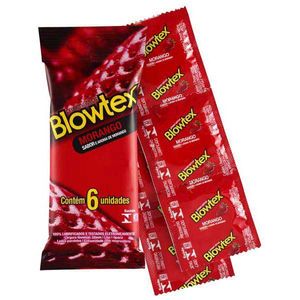 Preservativo Blowtex Morango Lubrificado 6 Unidades