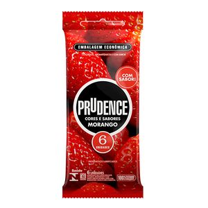 Preservativo Prudence Cores e Sabores Morago Lubrificado 6 Unidades
