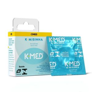 Preservativo K-Med K-Misinha Invisível Lubrificado Cimed 3 Unidades