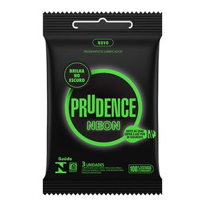 Preservativo Prudence Neon Lubrificado 3 Unidades