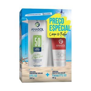 Protetor Solar Anasol FPS50 200ml + Facial FPS50 60g