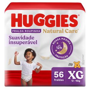 Fralda Huggies Roupinha Natural Care XG 56 Unidades