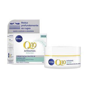 Nivea Creme Facial Antissinais Q10 Power Dia FPS 30 Pele Mista a Oleosa 50g