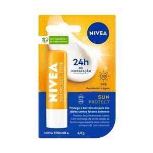 Protetor Lábial Nivea FPS30 4,8g Lip Care Sun