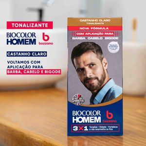 Tonalizante de Cabelo Masculino Biocolor Homem Bozzano Castanho Claro