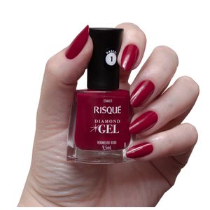 Esmalte Risqué Vermelho Rubi Diamond Gel Cremoso 9,5ml