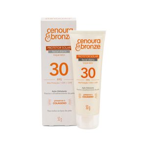 Protetor Solar Facial Cenoura E Bronze FPS 30 50g