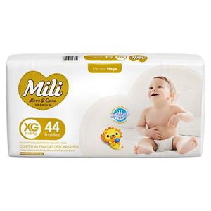 Fralda Mili Love e Care Mega XG 44 unidades