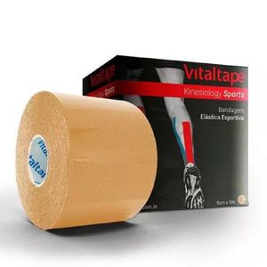 Bandagem Adesiva Vitaltape Kinesiology Sports 5cm x 5m Bege