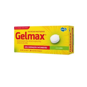 Gelmax Antiácido Mastigável Sabor Limão Comprimidos 24 Unidades