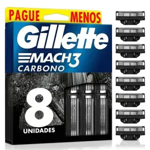 Carga Gillette Mach3 Carbono Leve 8 Pague Menos