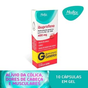 Ibuprofeno 400mg Genérico Medley 10 Cápsulas