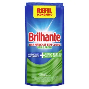 Tira-Manchas Líquido Brilhante Fresh Sachê Roupas Brancas e Coloridas 450ml