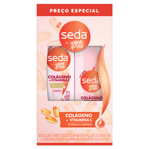 Kit Seda Shampoo 300ml + Condicionador 190ml Colágeno + Vitamina C Niina Secrets