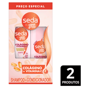 Kit Seda Shampoo 300ml + Condicionador 190ml Colágeno + Vitamina C Niina Secrets