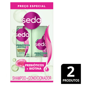 Kit Seda Shampoo 300ml + Condicionador 190ml Prebióticos + Biotina