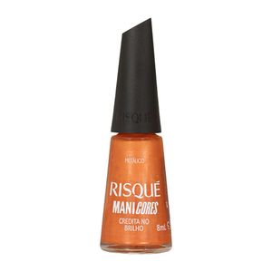 Esmalte Laranja Risqué ManiCores Credita no Brilho Metálico 8 ml
