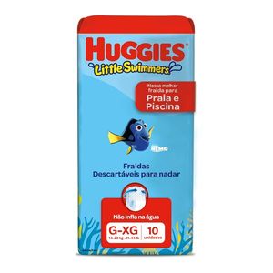 Fralda Huggies Piscina Mar e Piscina G/XG 10 Unidades