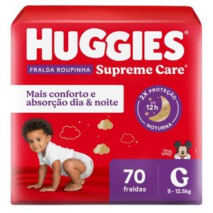 Fralda Huggies Roupinha Supreme Care G 70 Unidades