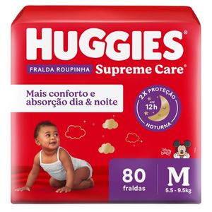 Fralda Huggies Roupinha Supreme Care M 80 Unidades