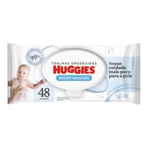 Lenços Umedecidos Huggies Recém-Nascido Sem Fragrância 48Un