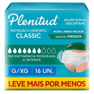 Roupa Íntima Plenitud Classic G/XG 16 Unidades