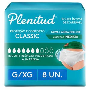 Roupa Íntima Plenitud Classic G/XG 8 Unidades