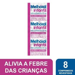 Melhoral Infantil Ácido Acetilsalicílico Hypera 85mg 8 Comprimidos Envelope