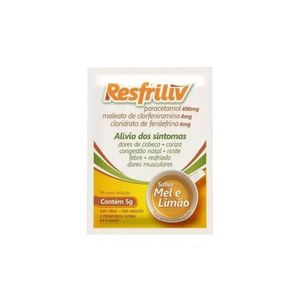 Resfriliv 400mg + 4mg + 4mg Mel E Limão 5g de pó para solução de uso oral