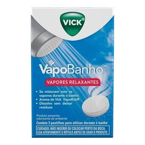Vick VapoBanho Vapores Relaxantes 3 pastilhas
