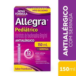 Allegra Antialérgico Pediátrico Cloridrato de Fexofenadina 6mg/ml Suspenção Oral 150ml