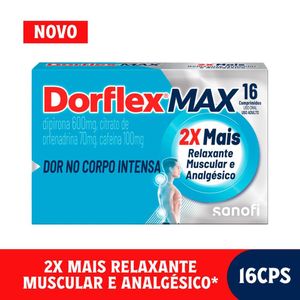 Dorflex Analgésico Relaxante Muscular Max Dipirona Dor no Corpo Intensa 600mg + 70mg + 100mg 16 Comp