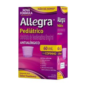 Allegra Antialérgico Pediátrico Cloridrato de Fexofenadina Suspensão Oral 60ml