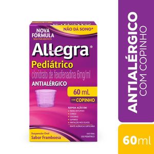 Allegra Antialérgico Pediátrico Cloridrato de Fexofenadina Suspensão Oral 60ml